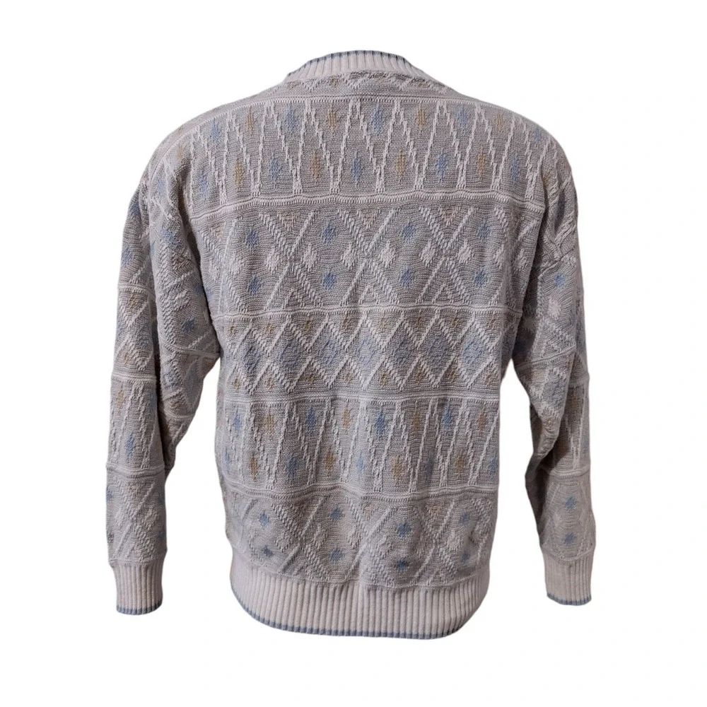 Private Club Sweater XL Mens Vintage Gorp Core Cabin Core Grey Blue Geometric XL